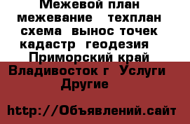 Межевой план (межевание), техплан, схема, вынос точек (кадастр, геодезия) - Приморский край, Владивосток г. Услуги » Другие   